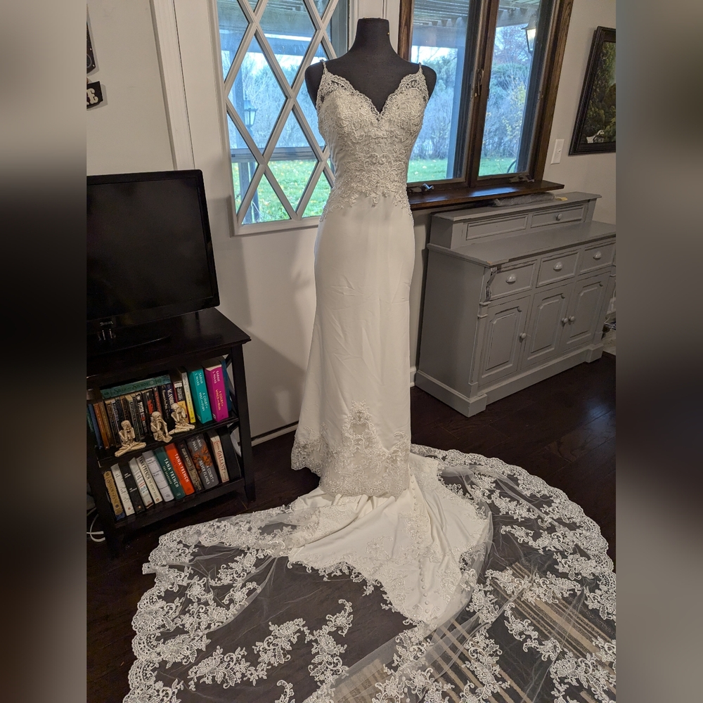 Kenneth Winston 1797 Ivory size 16 lace Wedding Dress